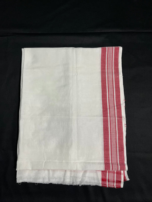 Traditional Assamese handloom Gamusa- with traditional floral motif