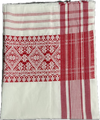 Traditional Assamese handloom Gamusa- with traditional floral motif