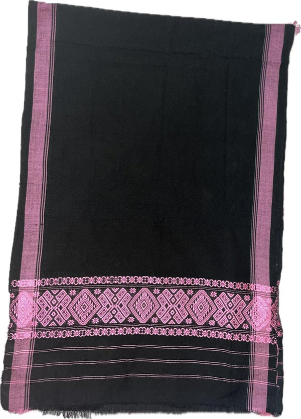 AssameseTiwa Handloom Black Gamusa