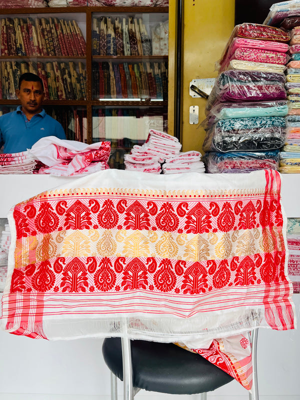 Traditional Assamese occasion handloom Gamusa