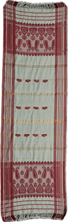 Traditional Assamese occasion handloom Gamusa- with traditional floral motif