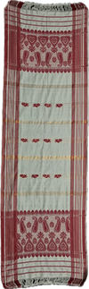 Traditional Assamese occasion handloom Gamusa- with traditional floral motif