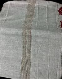 Traditional Assamese occasion handloom Gamusa- with traditional floral motif