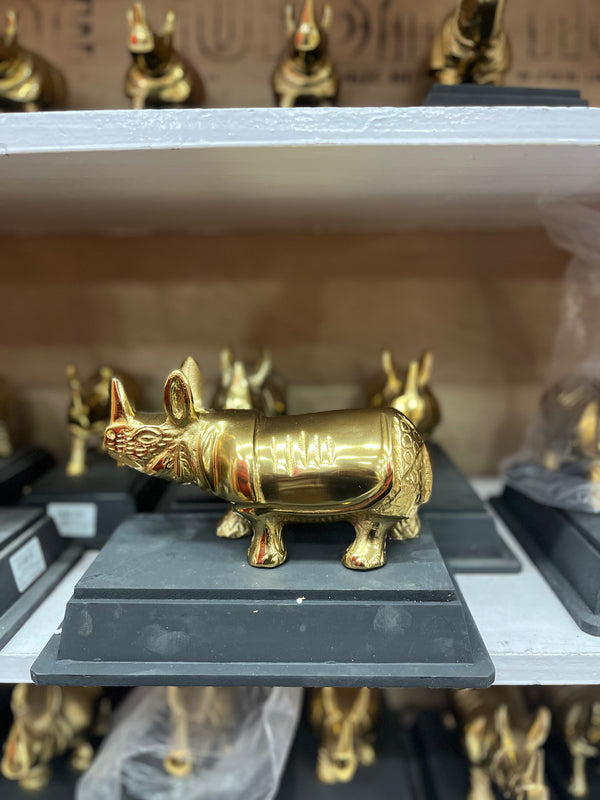 Beautiful handcrafted Brass Rhino Statue