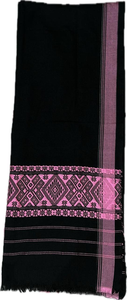 AssameseTiwa Handloom Black Gamusa