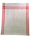 Pride of Assam white and red checkered 100% cotton gamusa with fringed edges, ideal for wear, hair, or body.