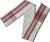 Pride of Assam white handloom gamusa with red stripes and floral motifs on one end, made of Pokua fabric.